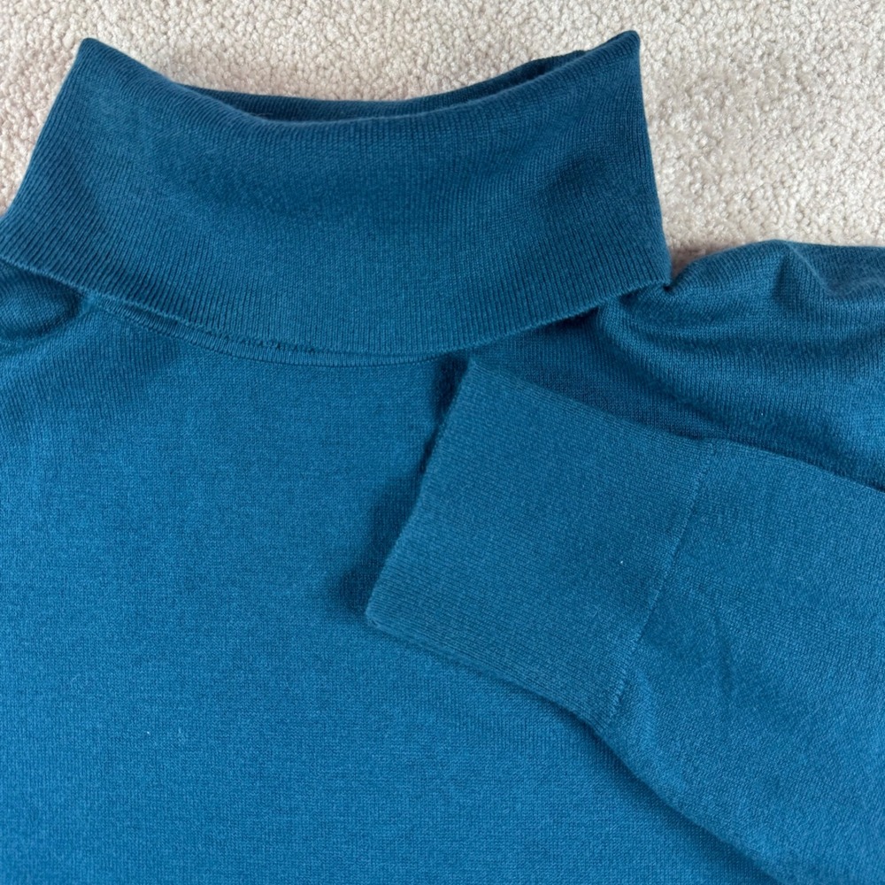 Talbots Woman Teal Blue Cotton Modal Blend Turtleneck‎ Sweater Plus Size 1X
